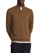 Lyle & Scott Mens Cotton Merino Quarter Zip Sweater Wild Nettle