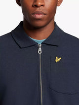 Lyle & Scott Men’s Crest Textured Quarter Zip Sweatshirt Dark Navy