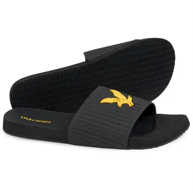 Lyle & Scott Mens Easy Slide True Black Northern Ireland Belfast