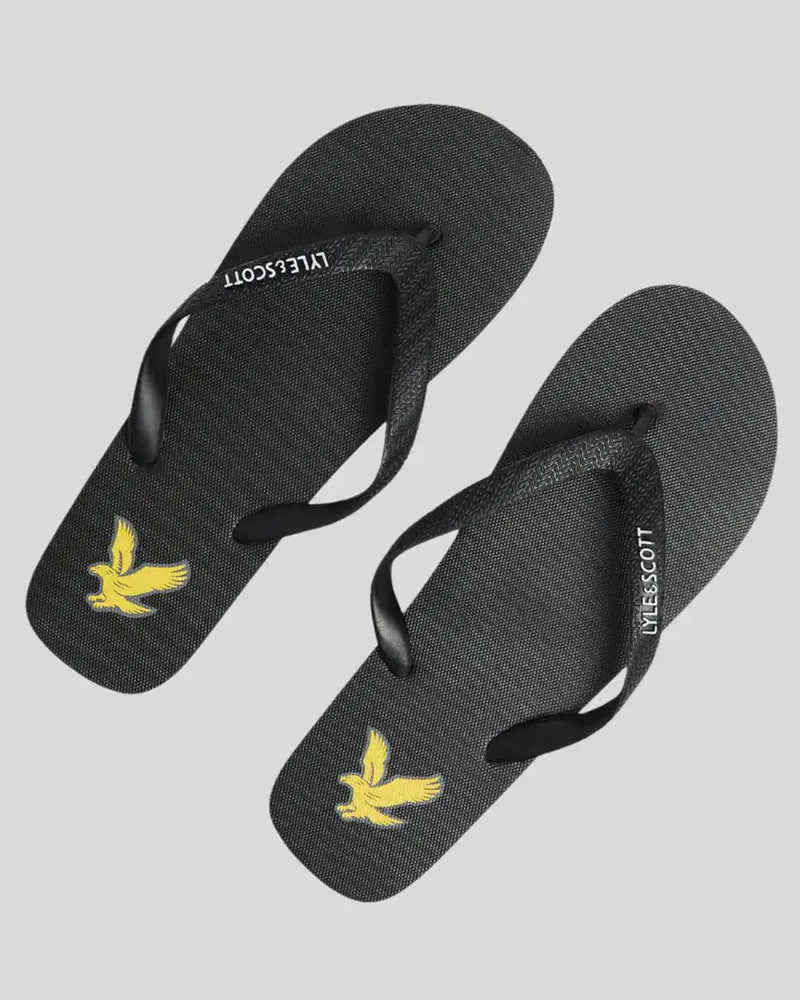 Lyle & Scott Mens Flip Flops Jet Black Northern Ireland Belfast