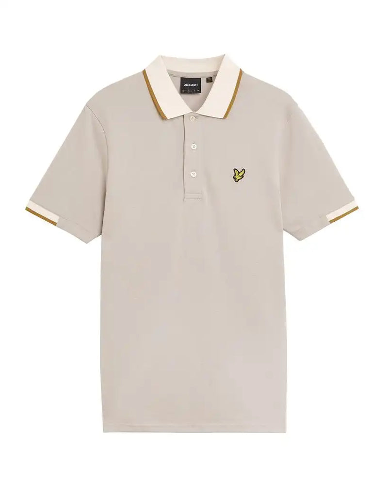 Lyle & Scott Mens Half Tipped Polo Shirt Pale Grey Northern Ireland