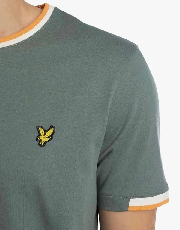 Lyle & Scott Mens Half Tipped T-Shirt Green Mercurial Northern