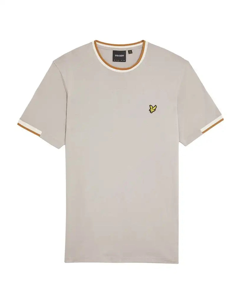 Lyle & Scott Mens Half Tipped T-Shirt Pale Grey Northern Ireland