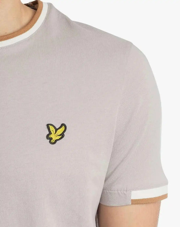 Lyle & Scott Mens Half Tipped T-Shirt Pale Grey Northern Ireland