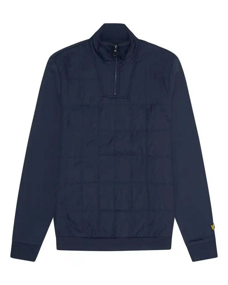 Lyle & Scott Mens Hybrid Quilted Quarter Zip Sweatshirt Navy Northern