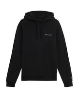 Lyle & Scott Mens Loopback Embroidered Hoodie Jet Black/White