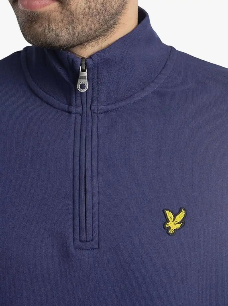 Lyle & Scott Mens Loopback Quarter Zip Sweatshirt Deep Indigo