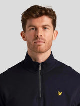 Lyle & Scott Mens Loopback Quarter Zip Sweatshirt Navy Northern