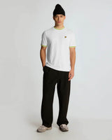 Lyle & Scott Mens Multi Tipped T-Shirt White/ Vibrant Kiwi/ Key Lime
