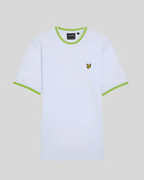 Lyle & Scott Mens Multi Tipped T-Shirt White/ Vibrant Kiwi/ Key Lime