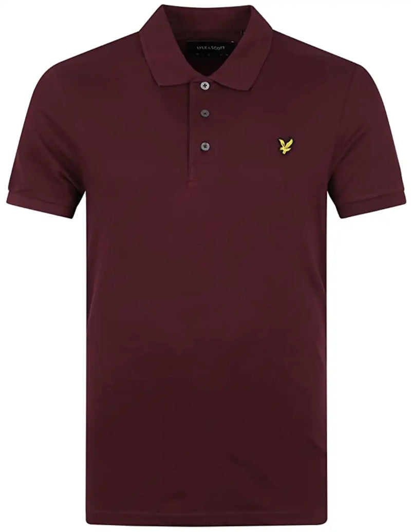 Lyle & Scott Plain Polo Shirt Burgundy - Shirts & Tops