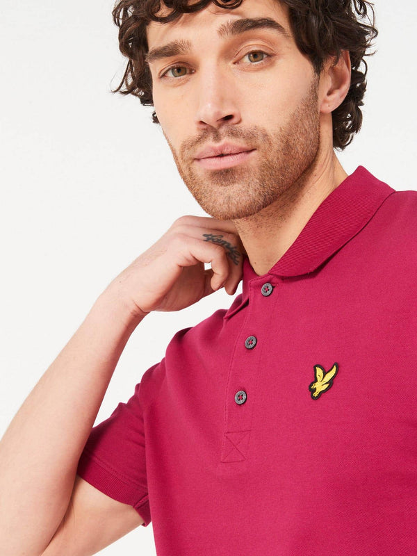 Lyle & Scott Mens Plain Polo Shirt Rich Burgundy Northern Ireland