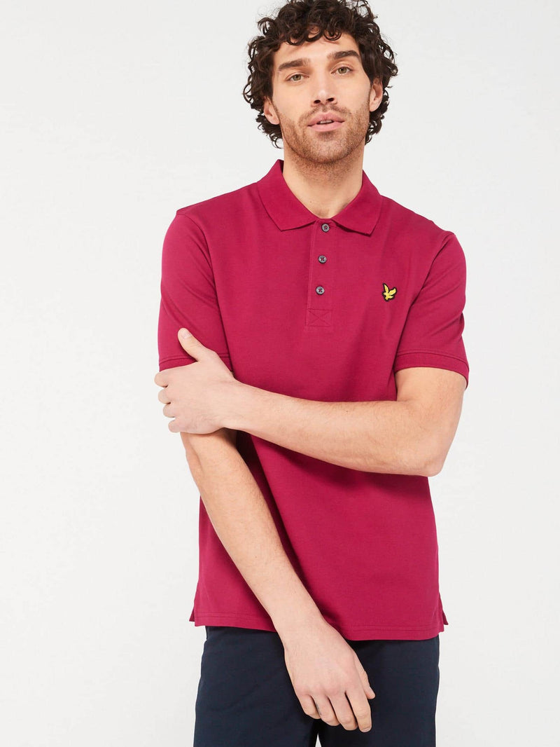 Lyle & Scott Mens Plain Polo Shirt Rich Burgundy Northern Ireland