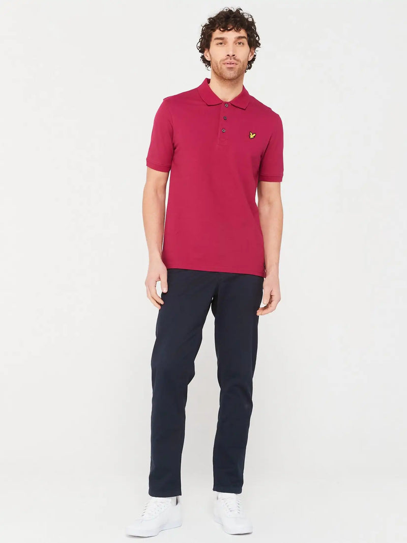 Lyle & Scott Mens Plain Polo Shirt Rich Burgundy Northern Ireland