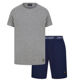 Lyle & Scott Mens Pyjama Set Charlie Grey Marl / Peacoat Navy