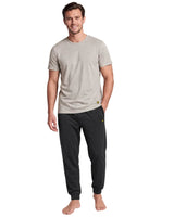 Lyle & Scott Mens Pyjamas Cash Heather Sand - Black Northern Ireland