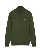 Lyle & Scott Mens Quarter Zip Merino Mix Sweater KN1041V Cactus Green