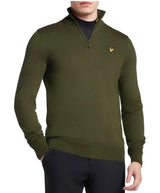 Lyle & Scott Mens Quarter Zip Merino Mix Sweater KN1041V Cactus Green