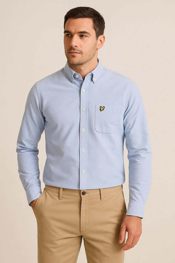 Lyle & Scott Mens Regular Fit Oxford Shirt Riviera Blue Northern