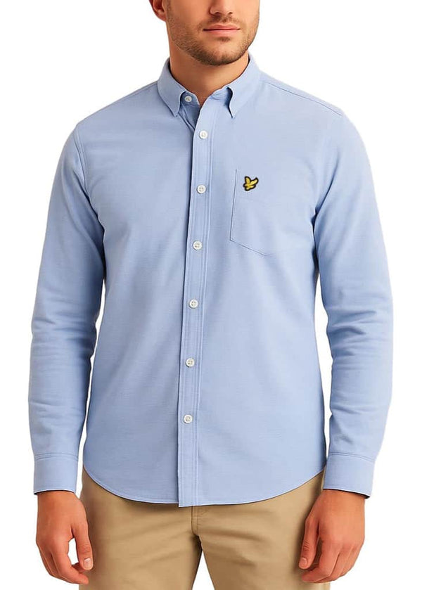 Lyle & Scott Mens Regular Fit Oxford Shirt Riviera Blue Northern