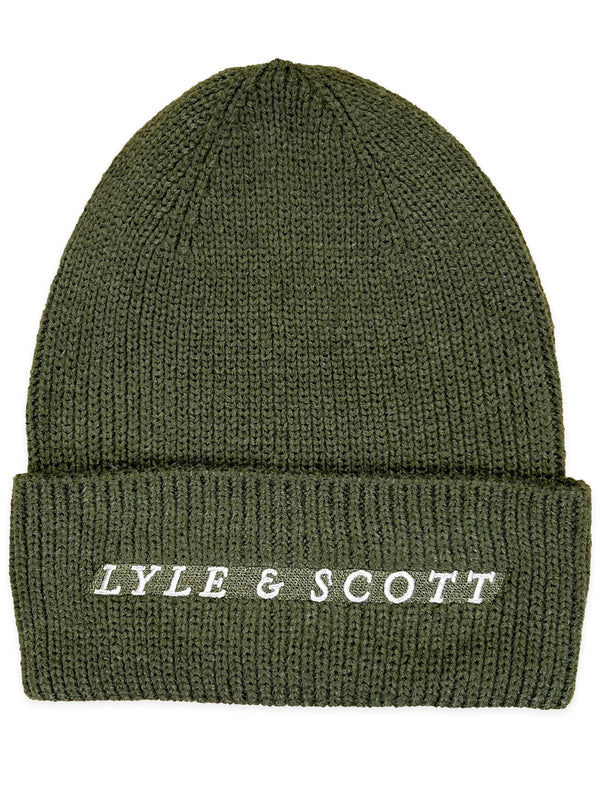 Lyle & Scott Mens Ribbed Beanie Olive Ballynahinch Northern Ireland
