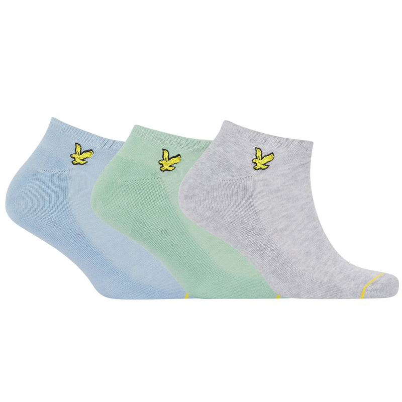 Lyle & Scott Mens Ross Sports Ankle Socks Blue/Green/Grey 7-11 UK