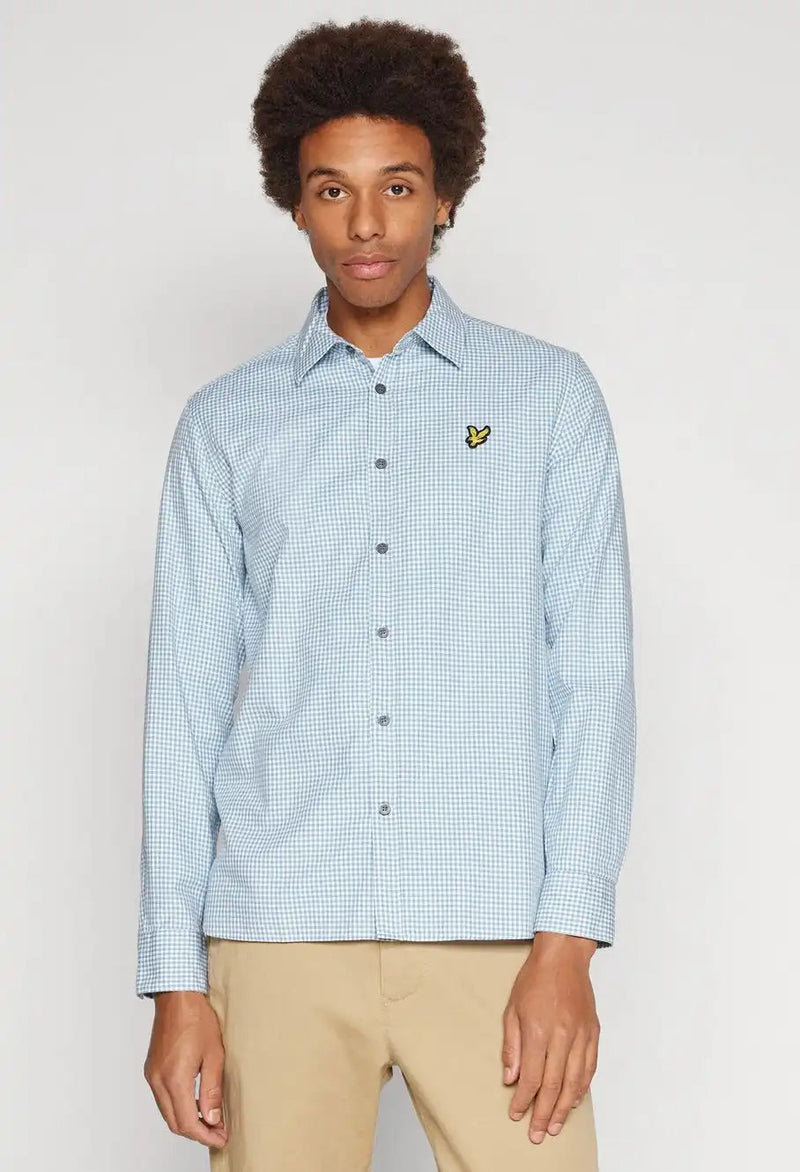 Lyle & Scott Mens Shepherd Check Shirt Slate Blue/White Northern