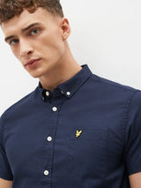 Lyle & Scott Mens Short Sleeve Oxford Shirt Navy Northern Ireland