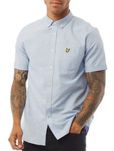 Lyle & Scott Mens Short Sleeve Oxford Shirt Riviera Blue Northern