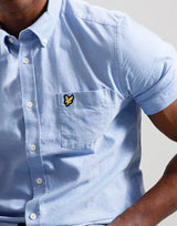 Lyle & Scott Mens Short Sleeve Oxford Shirt Riviera Blue Northern