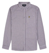 Lyle & Scott Men’s Slim Fit Gingham Shirt Burgundy/White Ballynahinch