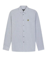 Lyle & Scott Mens Stripe Oxford Shirt Gunmetal/White Northern Ireland