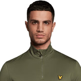 Lyle & Scott Mens Technical 1/4 Zip Midlayer ML1760G Cactus Green