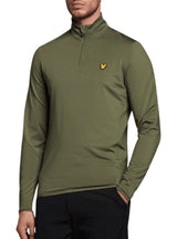 Lyle & Scott Mens Technical 1/4 Zip Midlayer ML1760G Cactus Green