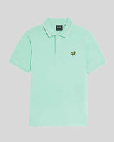 Lyle & Scott Mens Tipped Polo Shirt Aquamarine/White Northern Ireland