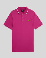 Lyle & Scott Mens Tipped Polo Shirt Fuchsia/White Northern Ireland