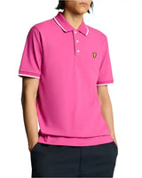 Lyle & Scott Mens Tipped Polo Shirt Fuchsia/White Northern Ireland