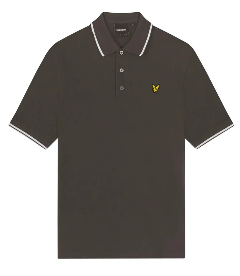 Lyle & Scott Men’s Tipped Polo Shirt Gunmetal/White Northern