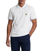 Lyle & Scott Mens Tipped Polo Shirt White/Light Blue Northern Ireland