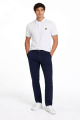 Lyle & Scott Mens Tipped Polo Shirt White/Light Blue Northern Ireland