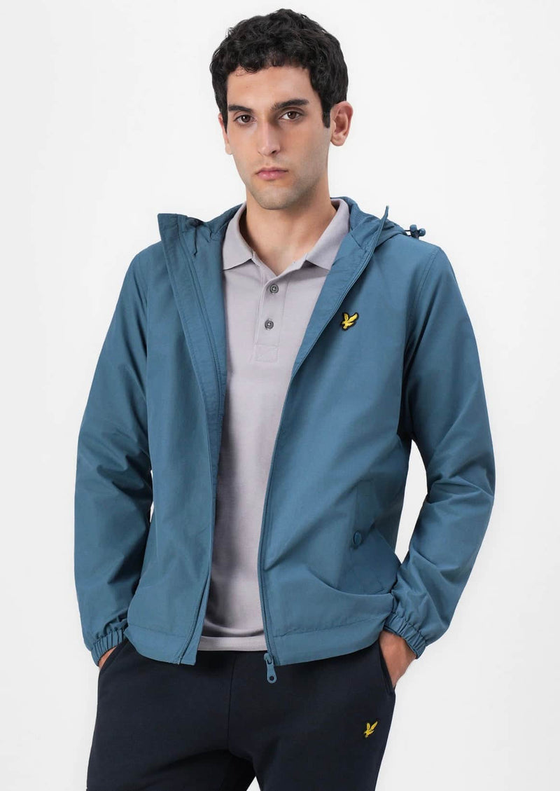 Lyle & Scott Mens Zip Through Hooded Jacket Deep Water Northern