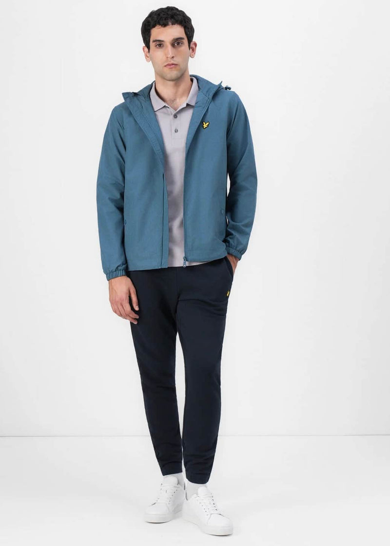Lyle & Scott Mens Zip Through Hooded Jacket Deep Water Northern
