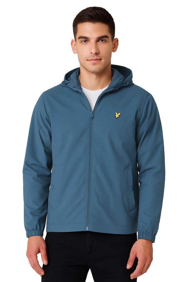 Lyle & Scott Mens Zip Through Hooded Jacket Deep Water Northern