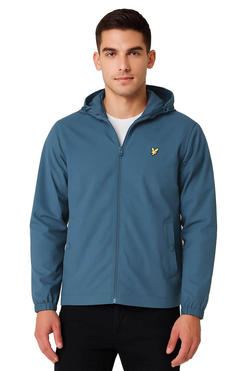 Lyle & Scott Mens Zip Through Hooded Jacket Deep Water Northern