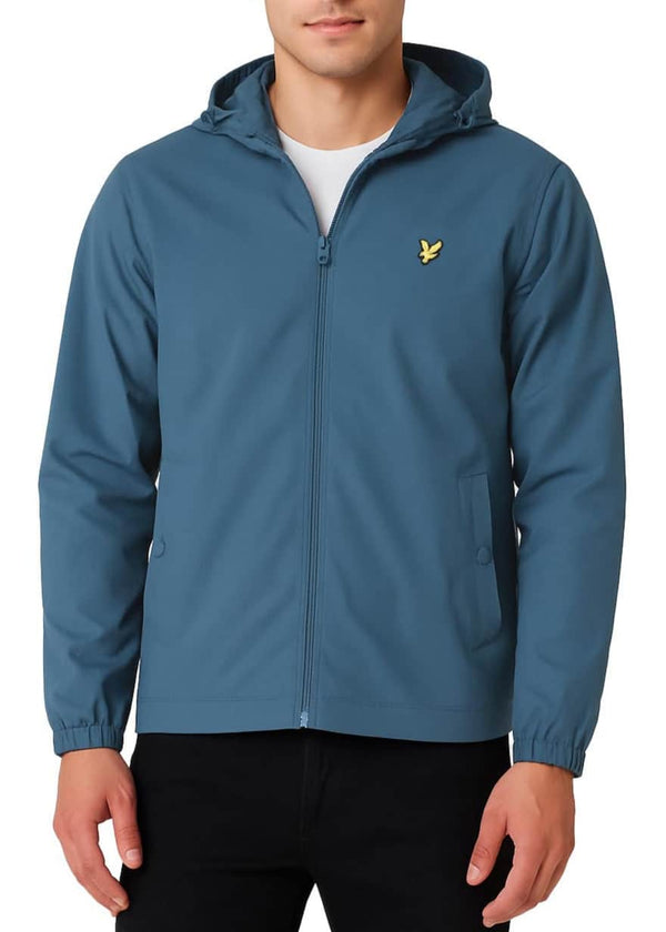 Lyle & Scott Mens Zip Through Hooded Jacket Deep Water Northern