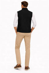 Lyle & Scott Mesh Back Softshell Funnel Neck Gilet Jet Black Northern