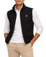 Lyle & Scott Mesh Back Softshell Funnel Neck Gilet Jet Black Northern