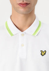 Lyle & Scott Multi Tipped Polo Shirt White/Vibrant Kiwi/Key Lime