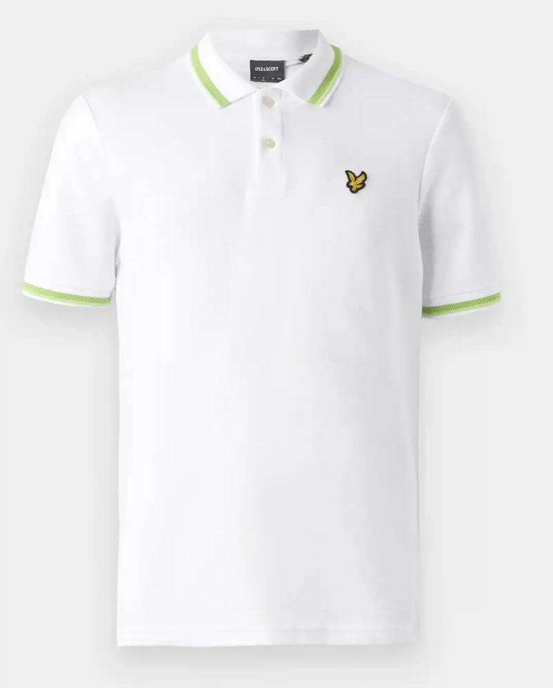 Lyle & Scott Multi Tipped Polo Shirt White/Vibrant Kiwi/Key Lime