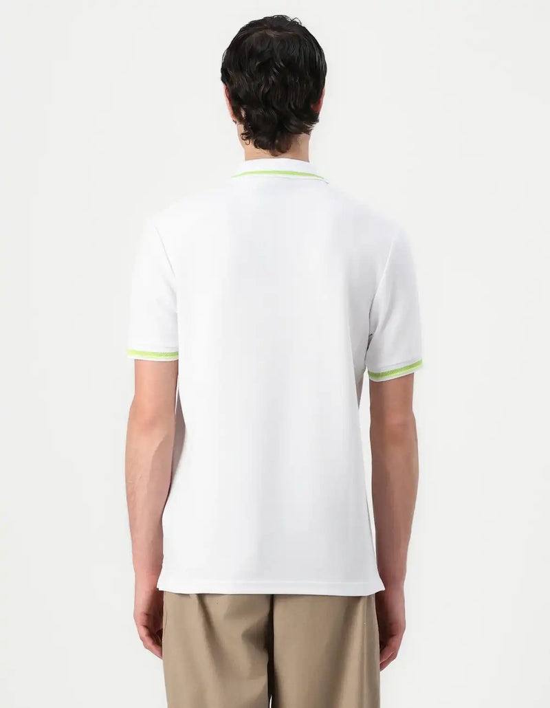 Lyle & Scott Multi Tipped Polo Shirt White/Vibrant Kiwi/Key Lime